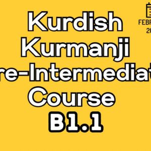 Kurdish Kurmanji PRE-INTERMEDIATE (B1.1) Course (starts on FEB, 2025)